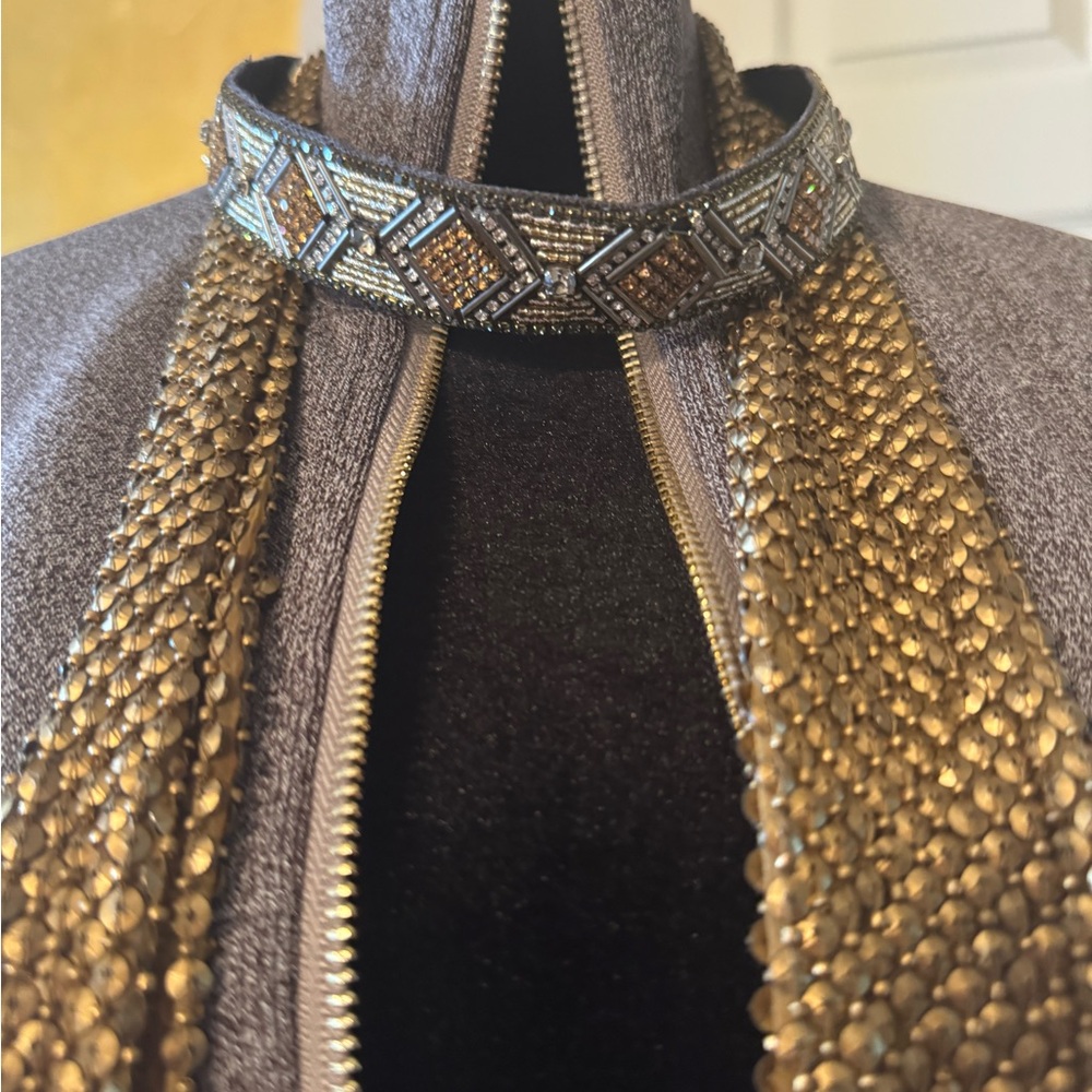 Headband tri-color gold silver gunmetal hand beaded handmade total comfort